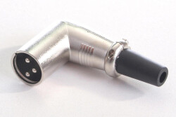 Plug XLR 3pin male 90° Corner silver