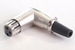 Plug XLR 3pin female 90°Corner silver
