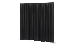 P&D Curtain - Molton CS 300gr/m² Pleated Black...