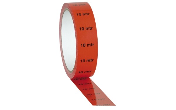 Markertape 25 mm/33 m 10 m indicator Red