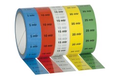 Markertape 25 mm/33 m 10 m indicator Red