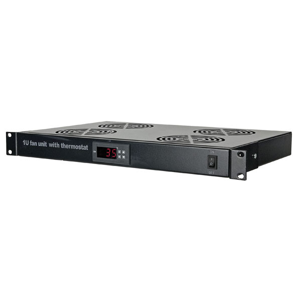 Rack Schrank Temperaturanzeige 1HE, mit 4 steuerbaren Ventilatoren