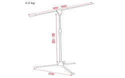 Pro Microphone stand with telescopic boom 850-1430mm...