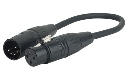 XLR M 5-pin to XLR F 3-pin, 25 cm black