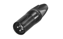 XLR 3p. Connector Male Silver contacts Black metal housing