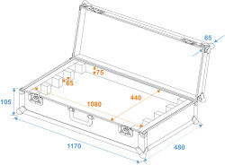 Flightcase EC-B252 4x LED BAR-252 RGB