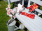 Cymbidium branch, artificial, red, 90cm