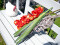Cymbidium branch, artificial, red, 90cm