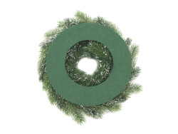 Fir wreath, snowy, PE, 45cm