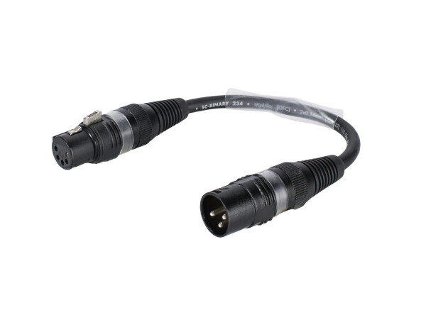 Adapterkabel 3pol XLR(M)/5pol XLR(F) sw