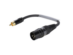 Adaptercable XLR(M)/RCA(M) 0.15m bk