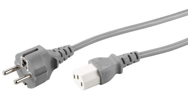 Netzkabel grau, Schuko
