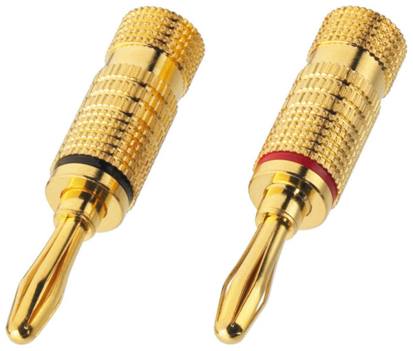 LS-Bananenstecker-Paar Gold rot-schwarz d:4mm
