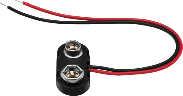 Batterieclips 9V-Blockbatterie T-Form l:105mm
