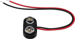 Batterieclips 9V-Blockbatterie T-Form l:105mm