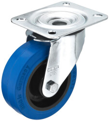 Lenkrolle, elastik Vollgummi, Blue Wheels
