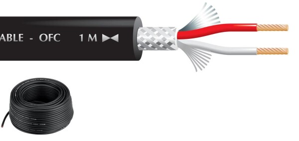 Mikrofonkabel 50m d: 6.5mm 2x0.22 mm2, 110 pF/m