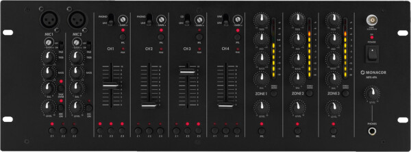 6-Kanal Stereo Mischpult 3 Zonen 2xMik 4xAudio
