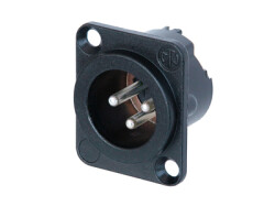 Chassisstecker 3pol. SW,SI,kompaktes Metallgeh.