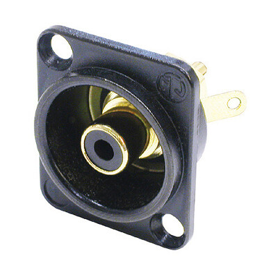 Einbaubuchse Cinch D-Serie, schwarz, schwarz