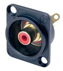 Einbaubuchse Cinch D-Serie, schwarz, rot