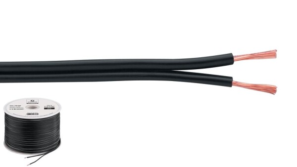LS-Kabel 100m 2x0.75mm schwarz ECONOMY QUALITY