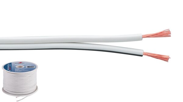LS-Kabel 100m 2x0.75mm weiss STANDARD QUALITY