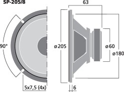 Universal-Breitbandlautsprecher, 8 Wrms, 8 Ohm