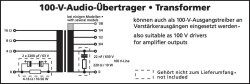 100V Leistungs-Audio-Transformator 6Wrms