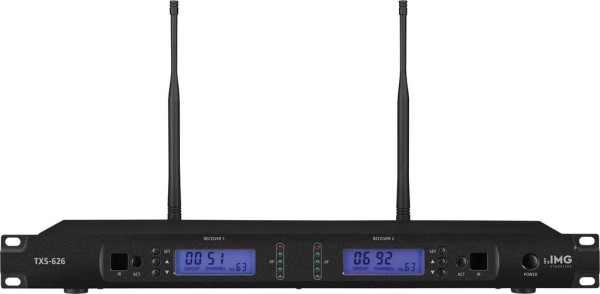 IMG STAGELINE 2-Kanal Funkempfaenger True-Diversity 672-696 MHz
