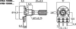MONACOR Mono-Potentiometer, 20 k Ohm, log.
