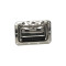 34082 S - Klappgriff mittel gefedert in Einbauschale Edelstahl 8 mm tief