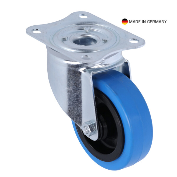 37033 - Roulette Pivotante Bandage bleu 100 mm