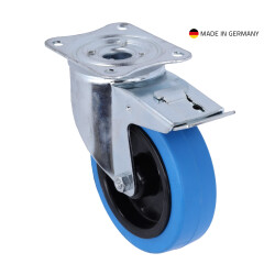 37036 - Swivel Castor 125 mm with Blue Wheel and Brake