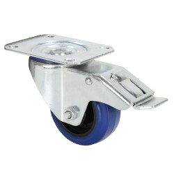 372091 - Ruota Orientabile 80 mm con Ruota blu e Fermo