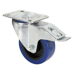 372191 - Roulette Pivotante avec Frein Bandage bleu 100 mm