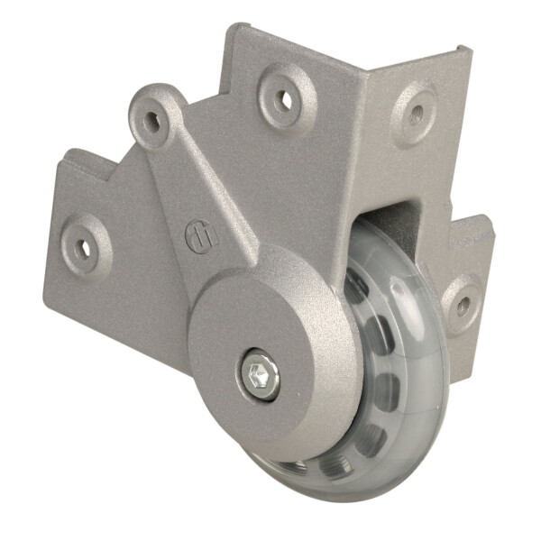 37451 S - Recessed Corner Castor with soft Wheel 75 mm