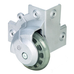 37501 S - Surface Mount Corner Castor with soft Wheel 75 mm