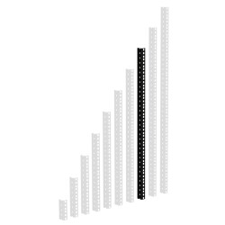 61535 B 16 - Heavy Duty Rack Strip black 16 U