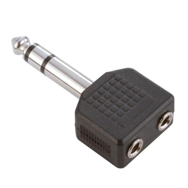 Adam Hall Connectors 7545 - Y-Adapter 2 x 3.5 mm stereo Jack female to 6.3 mm stereo