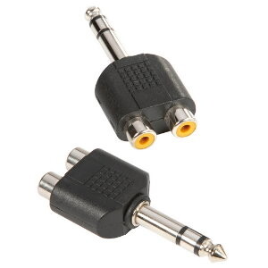 7549 - Adaptateur en Y 2 x RCA mono femelle vers Jack 6,35 mm stéréo mâle
