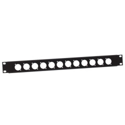 872213 - 19" U-Rackblende 1 HE für 12 XLR Buchsen