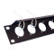 872215 - 19" U-Rackblende 1 HE mit Zugentlastung für 12 Buchsen