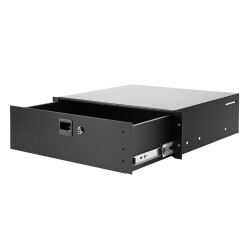 87403 ALU 3 - 19" 3HE Rackschublade mit Schloss |...