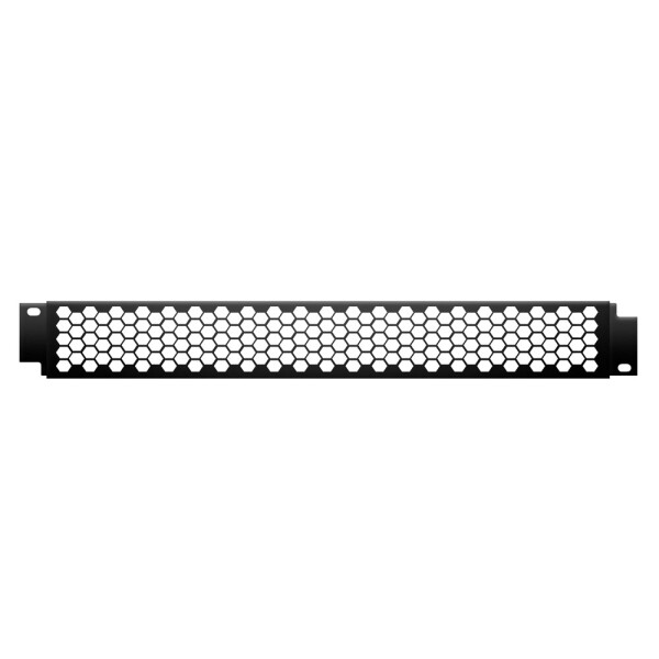 87445 - 19" Lochblechabdeckung 1 HE, grobe Lochung