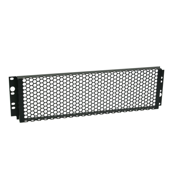 87447 - 19" Lochblechabdeckung 3 HE, grobe Lochung