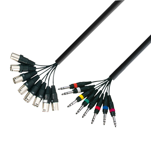 3 STAR LOOM 8 MV 0300 - Studio Loom Cable | Adam Hall® 8 XLR Male x 8 Jack TRS | 3 m