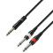 3 STAR YVPP 0100 - Y-Kabel | Adam Hall® 2 Jack TS x Jack TRS | 1 m