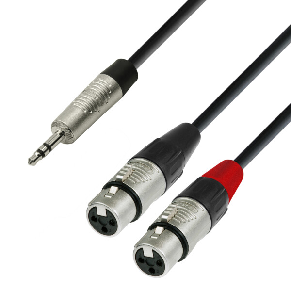 4 STAR YWFF 0180 - Y-Kabel | Rean® 2 XLR Female x Miniklinke TRS | 1,8 m