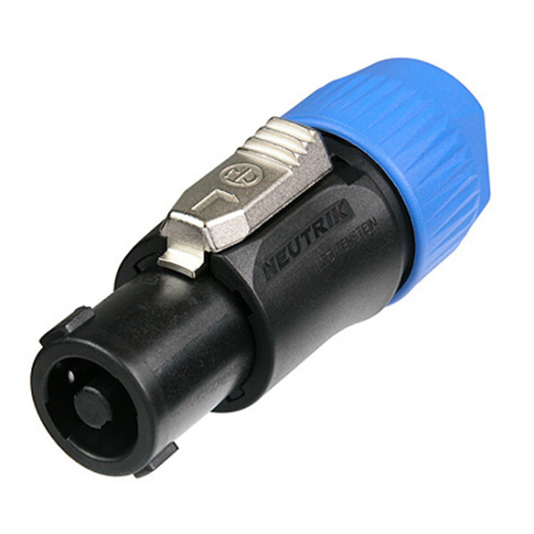 Speakon-Kabelstecker 4pol. sw mit blauer Tuel